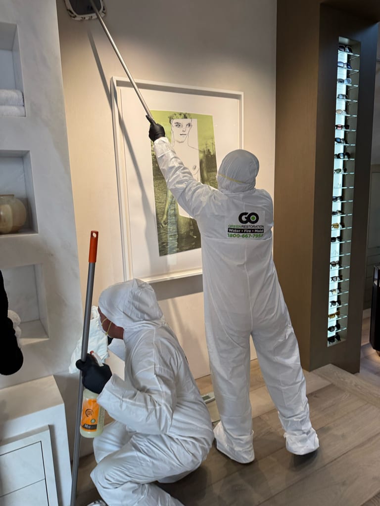 Restoration and reconstruction team at work